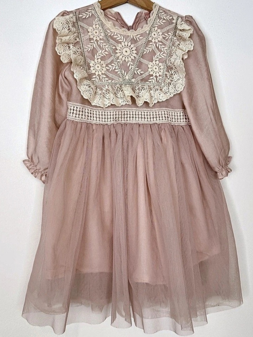 Pink Floral Lace Formal Dress